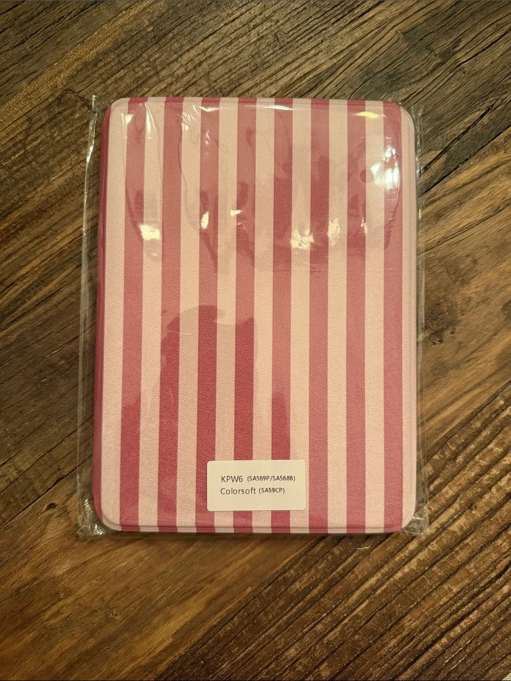 Pink Striped Kindle Colorsoft Cover/Case